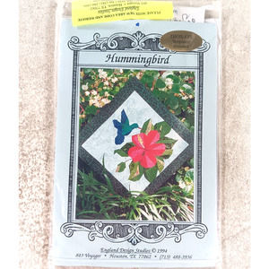 Hummingbird & Flower Block Quilt Sewing Pattern Vintage 12" Finished Block